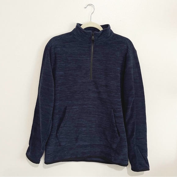 Banana Republic Men’s Arctic Fleece Half-Zip Sweatshirt Navy Blue Size M - Picture 2 of 7